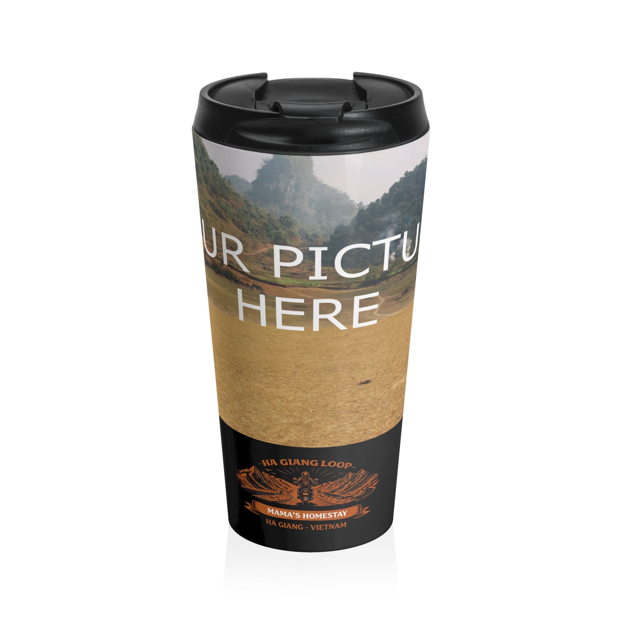 "Mama's Homestay" Ha Giang Loop Motorcycle Tour Travel Mug - Upload Your Own Photo