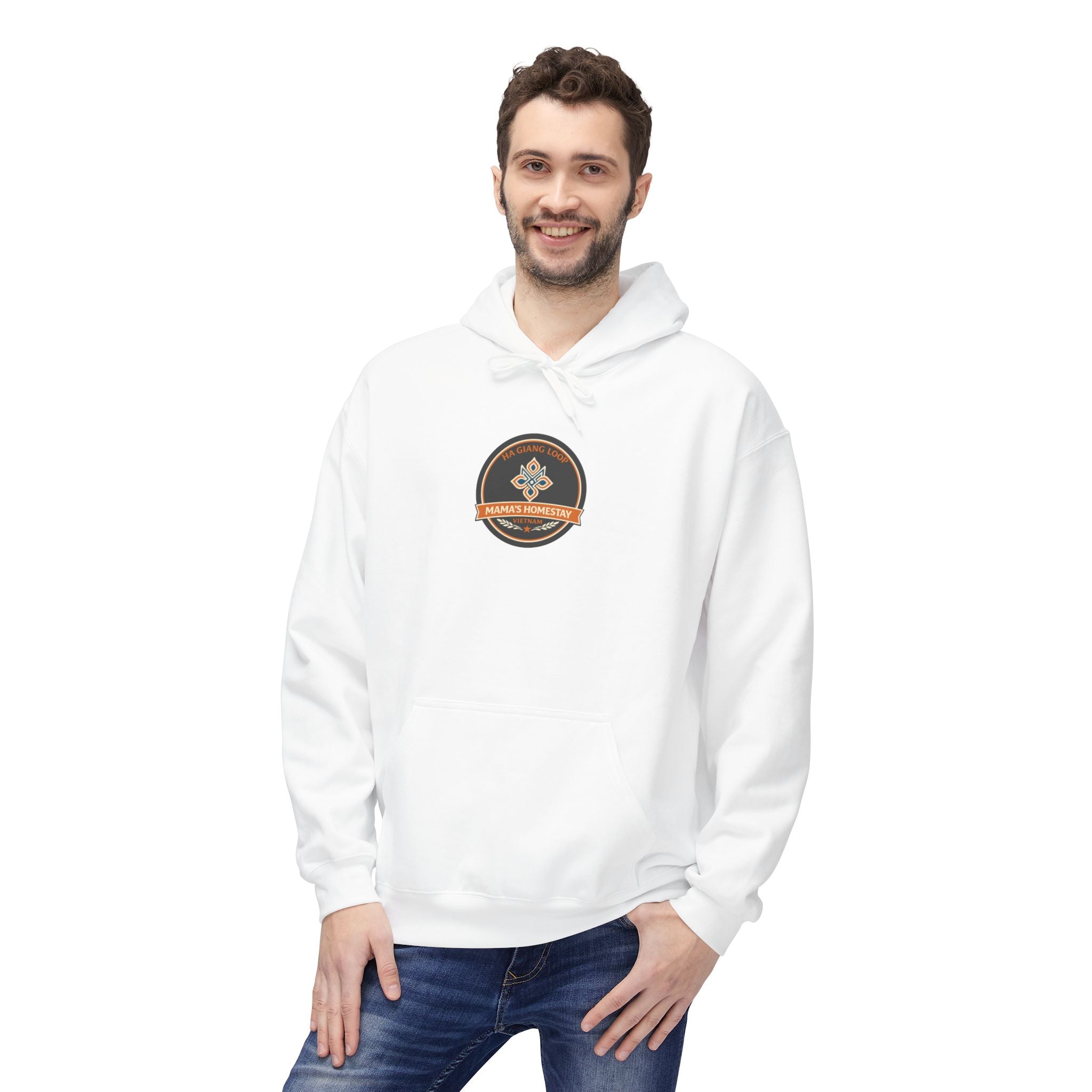 "Mama's Homestay" Ha Giang Loop Motorcycle Tour Hoodie – Mai Pi Leng Pass – Custom Rider Name & Date – White Edition - Unisex