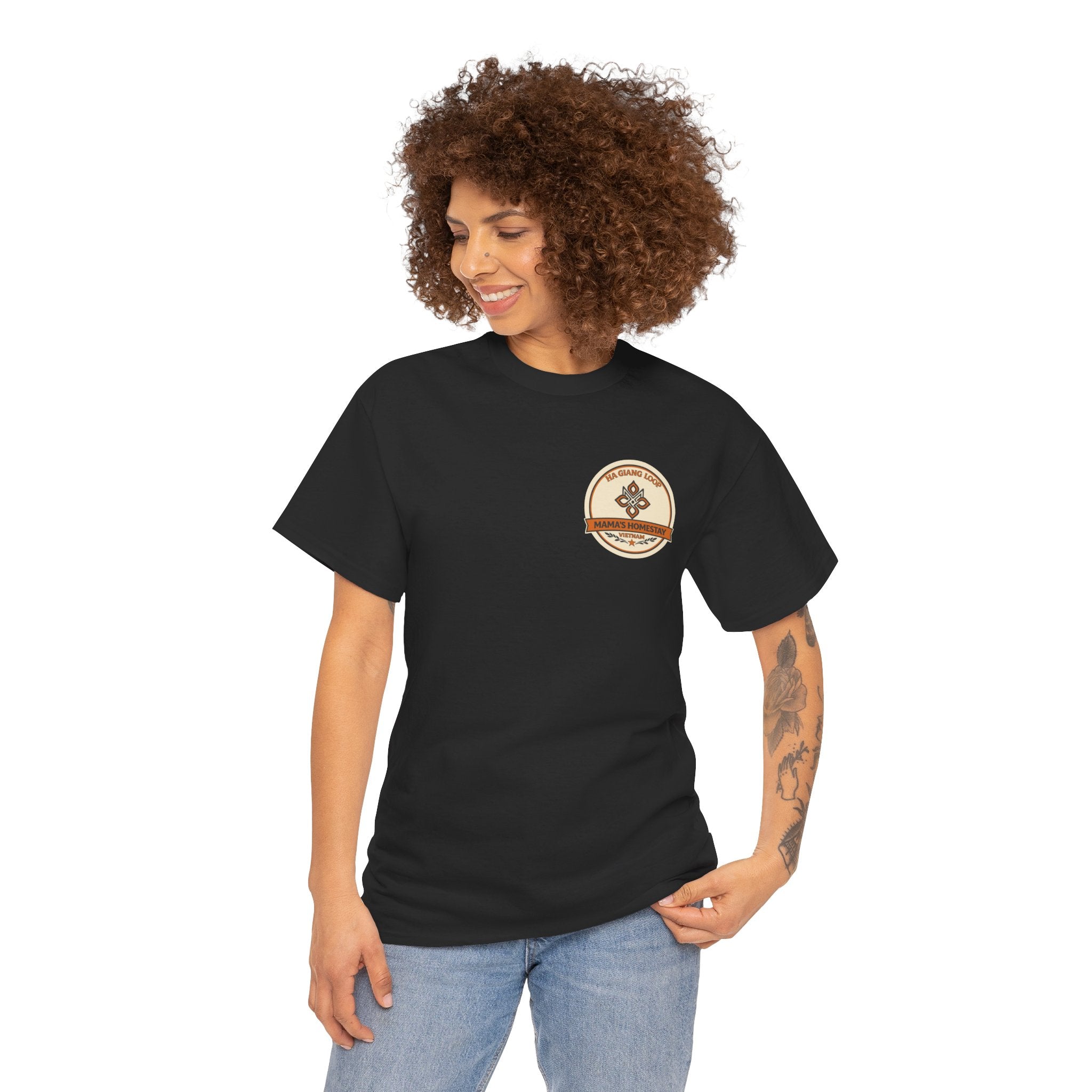 "Mama's Homestay" Ha Giang Loop Motorcycle Tour Tee — Mai Pi Leng Pass  —  Rider Name & Date Customizable - Black Edition - Unisex