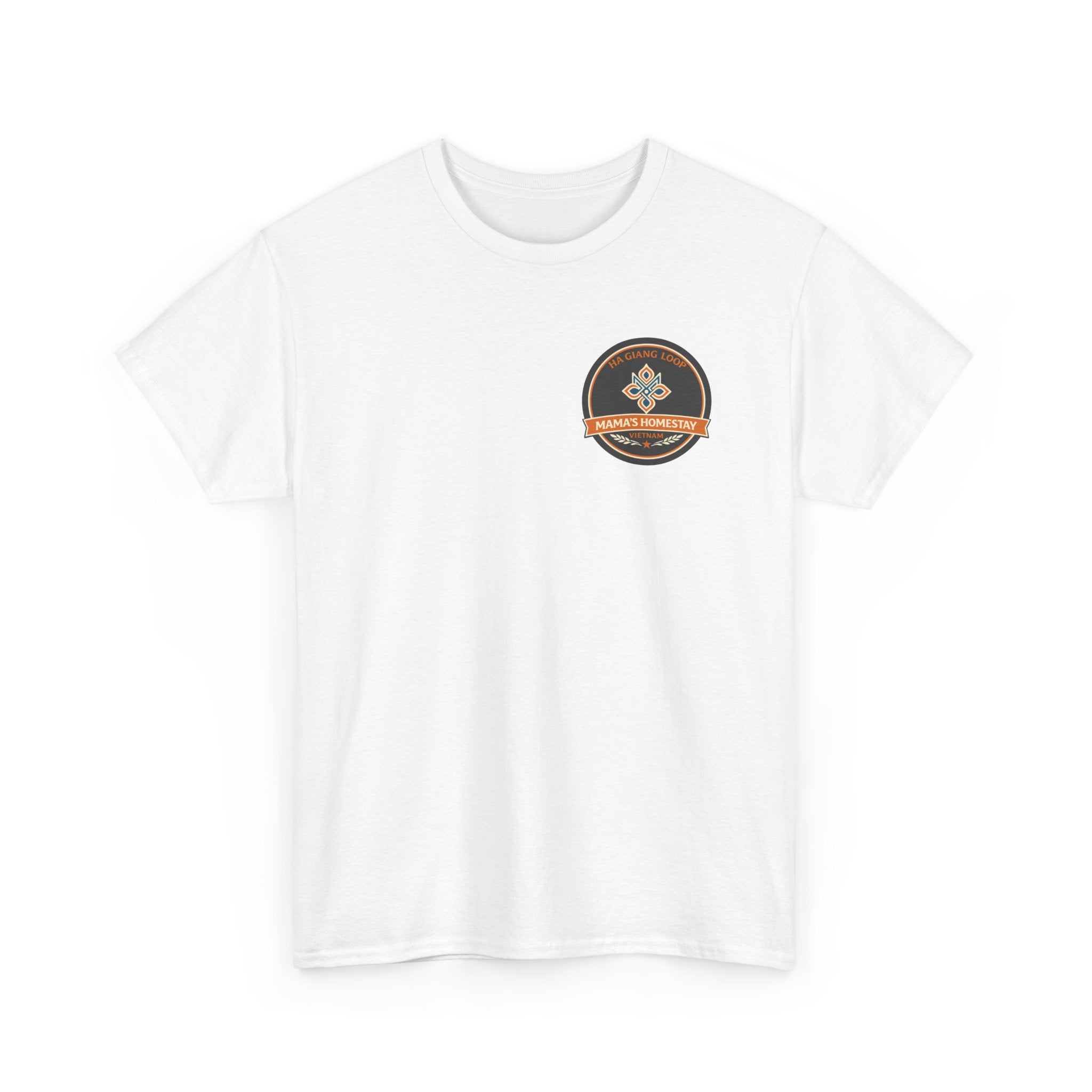 "Mama's Homestay" Ha Giang Loop Motorcycle Tour Tee — Mai Pi Leng Pass  —  Rider Name & Date Customizable - White Edition - Unisex
