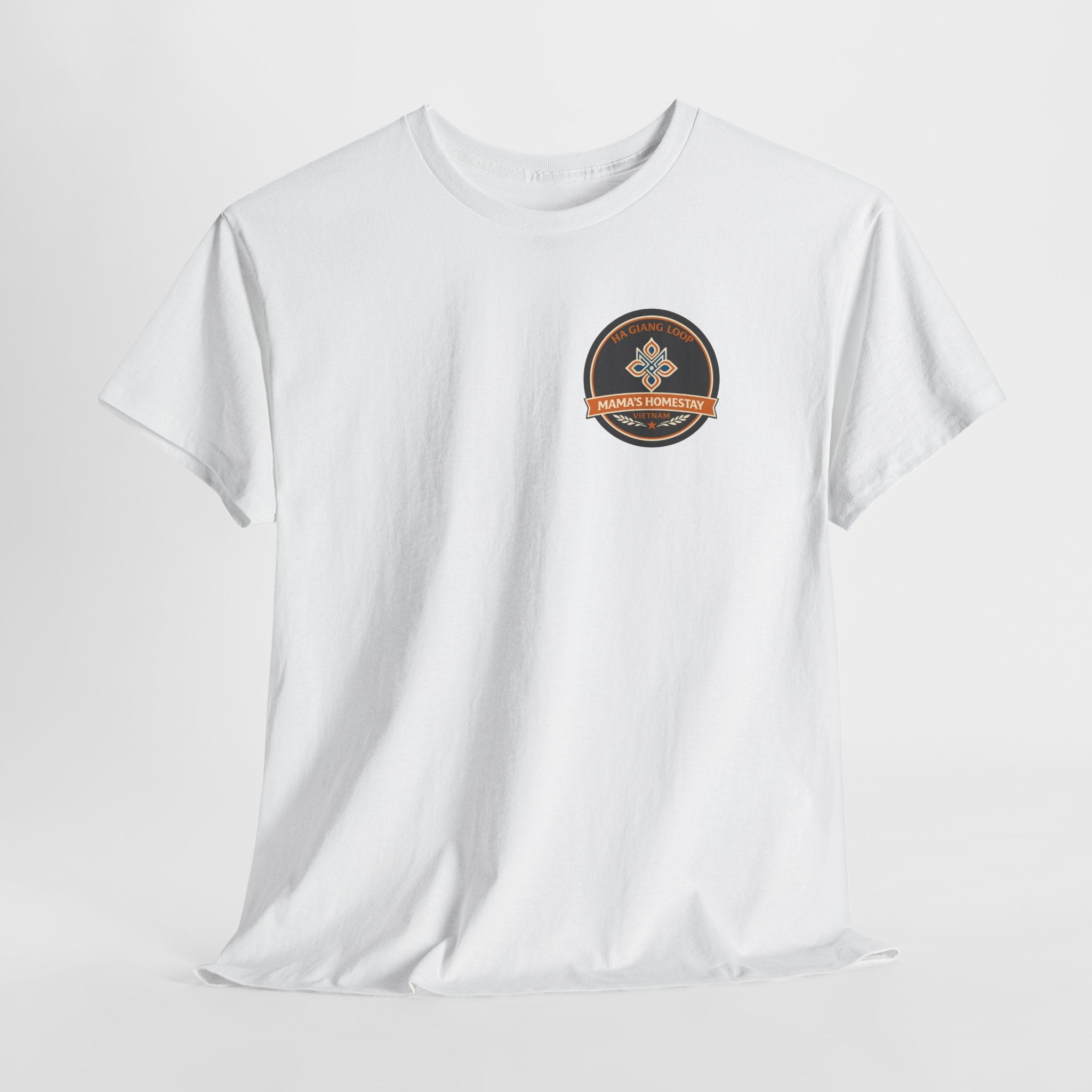 "Mama's Homestay" Ha Giang Loop Motorcycle Tour Tee — Nho Que River  —  Rider Name & Date Customizable - White Edition - Unisex